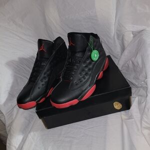 Jordan Black and Red Sneakers